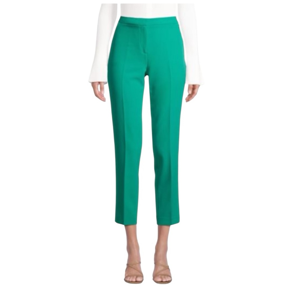 KOBI HALPERIN Alexi Twill Crop Cigarette Pants in Dark Turquoise Size 2